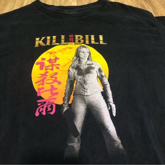 Vintage 2003 Kill Bill Black T-shirt Size Medium Giant Tag Movie Promo Tarantino - Picture 2 of 7